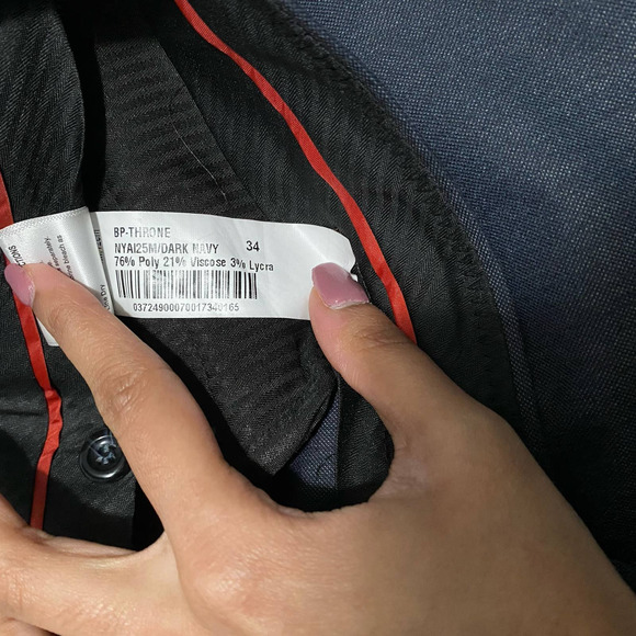 Men's Dark Navy BlackBerrys Size 34 W Dress Pants - Picture 5 of 10